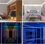 Muzata 10Pack 6.6FT/2M Plus-Size Spotless LED Channel Black LED Strip Diffuser Channel with Milky Frosted White Diffuser Cover U103 BW 2M