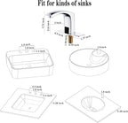 HALO H59 Brass Chrome Touchless Bathroom Faucet 4 AA Batteries Powered, Easy DIY Installation for Novices Automatic Vessel Sink Faucet with Control Box for Market/Home/Restaurant/School
