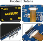 ACEIRMC 2.42 inch 128x64 OLED LCD Display Module SSD1309 7 Pin SPI/IIC I2C Serial Interface for Arduino UNO R3 (Yellow)