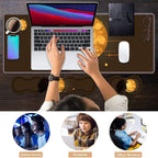 Ergonomic Keyboard Wrist Rest & Mouse Pad Wrist Rest Set, Large XXL Gaming Desk Mat 31.5"x 11.8" with Memory Foam, Easy Typing Pain Relief for Office & Home, African Girl