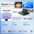 Lenovo IdeaCentre Business All-in-One PC, 27" FHD 100Hz Display, AMD Ryzen 7 8845HS, 32GB DDR5 RAM, 2TB SSD, Wi-Fi 6, Win11 Home, Wireless KB & M, Copilot-Ready, Bundle with Adata UC310 64GB