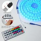 44 Key LED Strip Light Remote Controller, IR Wireless Dimmer with 4-Pin Output for RGB 3528 5050 5630 LED Tape Lights, 12V/24V DC5-24V Power Supply Replacement Remote