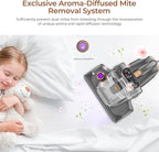 JIGOO T600 Bed Vacuum Cleaner with UV-C Light, 15Kpa Suction 700W Powerful Double Cup Handheld Vacuums, Mattress Vacuum Cleaner with Smart Dust Sensor, Ultrasonic & Heating Tech, HEPA Filter - Corded