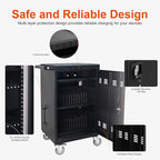 Aokleo Laptop Charging Cart,35 Devices Tablet Storage Carts for pad Up to 16.3" Screen Size, Classroom Computer Mobile Charging Station for Pads, Chromebooks,Laptops, Security Storage(31+4 Bay-Black)