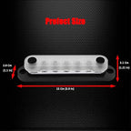 7 x M6 (1/4") Studs Power Distribution Block Bus Bar 12V, Ampper 5.9" HD 150A Marine BusBar Battery Distribution Block W/Cover for Car Boat Solar (Black)