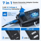 Upgraded 220V to 110V Converter for European Travel- 350W Voltage Converter US to Europe for Using Most U.S. Travel Devices Abroad- Hair Straightener Curler Shaver Toothbrush Laptop Camera Phone
