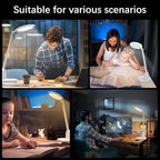 Kitloo Desk Lamps for Home Office with Stable Base, 1000LM Ultra Bright Eye-Caring Desk Light, 3000K-6000K Dimmable Table Lamp with Stepless Dimming & Timing Function for Work, Reading, Bedroom