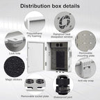 Namunanee Outdoor Electrical Junction Box, ABS Water Resistant Enclosure with Internal Mounting Panel & Hinged Cover (13" H* 9.2" L* 4.6" W & Outlet)