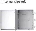 Gratury Junction Box, IP67 Waterproof Plastic Enclosure for Electrical Project, Hinged Transparent Cover, Includes Inner Door, Mounting Plate and Wall Bracket 510×410×200mm (20"×16.1"×7.9" TC-D)