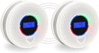 Kesymo 2Pack Upgraded Interlinked Smoke Carbon Monoxide Detector, Battery Powered&Wireless Interconnected Smoke and CO Alarm, Transmission Range of Over 820 ft (Includes Battery)