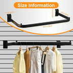 Polmart Slatwall Steel U-Shaped Hanger Rail, Black (U-Shape, 4-Pack)