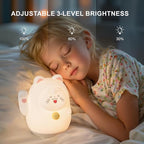 AuroraNiteBeam Cute Cat Night Light for Kids, LED Nursery Lamp Dimmable & Rechargeable, Warm Glow for Night Feeding, Nursery & Room Décor Lamp with Gift-Ready Design