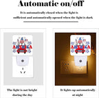 FSHVQKD Happy Independence Day Night Light,Plug Into Wall with Dusk to Dawn Light Sensors, Warm Nightlights for Bedroom, Bathroom, Hallway, Kitchen, Gifts Ideal for Boys Girls Women Men