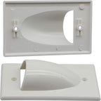 zdyCGTime Bulk Nose Faceplate Wall Plate for Cabling 1 Gang Cable Plate Internal Management Convex Audio Video Cable Pass Through Nose Plate White (2 Pack)