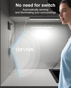 ASOKO Motion Sensor Dimmable Led Under Cabinet Lighting,14.5in USB Plug-in Under Desk Light with 3 Color Changing(2700K, 4000K,6000K),Dimmable LED Light Bar for Home Kitchen,Cabinet,Pantry