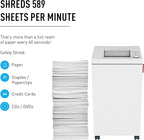 Ideal. 2604 Strip-Cut Centralized Office Paper Shredder, Continuous Operation , 27–30 Sheet Feed Capacity, 26 Gallon Bin, Shred Staples/Paper Clips/Credit Cards/CDs/DVDs, 1 HP Motor, P-2 Security