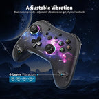 AceGamer Wireless Bluetooth Controller for PC/Steam/Switch with Linear Motors, Hall Joysticks and RGB Light- Upgraded PC Controller and Back Buttons Lock, Multi-Platform Support (Galaxy)