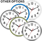 AKCISOT Wall Clock, Modern Small Wall Clocks Battery Operated 8 Inch, Silent Non-Ticking Analog Classic for Office, Home, Bathroom, Kitchen, Bedroom, School(Silver)