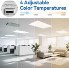 CycevSun 24-Pack 2x4 LED Flat Panel Light - Drop Ceiling, 40/50/60W Selectable, Up to 6600LM, 4CCT 3000K/4000K/5000K/6000K, 0-10V Dimmable, 100-277V, ETL Listed
