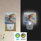 Pigsaly Led Night Light Psychedelic Colorful Dragon Night Light Plug in Wall Lamp Smart Dusk to Dawn Sensor Nightlight Led Lamp Energy Saving Lights Gift for Kids Room Bedroom Bathroom Hallway