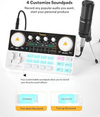 MAONO Podcast Equipment Bundle Audio mixer All-in-One Podcast Production Studio with 3.5mm Microphone for Live Streaming, Podcast Recording, PC, Smartphone, DJ MaonoCaster Lite (AU-AM200-S1)