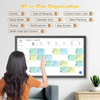 24" Digital Calendar Chore-Chart for-Family-Schedule - Interactive Touchscreen Display Electronic Calendar, Star Reward, Sync Google iCloud Outlook Calendar Via App, Wall Mount, Gift for Mother Father