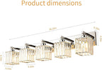 FDPBY Modern Vanity Light 5-Lights Chrome Crystal Bathroom Wall Light Fixtures