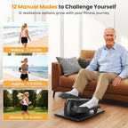 Under Desk Elliptical Machine, Ellipse Leg Exerciser as Seen on TV for Seniors with Remote Control & 12 Manual & Auto Mode, Low-Impact Quiet Portable Electric Seated Pedal Exerciser for Home Office
