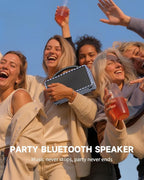 DINDIN Portable Bluetooth Speaker: 80W (Peak), 20H Playtime, Loud Wireless Wood Speakers with Bass, AUX and USB Input, Subwoofer, TWS Pairing, Vintage Speaker for Outdoor, Home, Office (Blue+White)