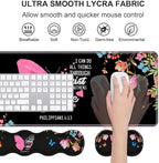 Ergonomic Keyboard Wrist Rest & Mouse Pad Wrist Rest Set,Floral Butterfly Quote Bible Verse Philippians 4:13 Large Gaming Desk Mat 31.5"x 11.8" with Memory Foam,Easy Typing Pain Relief for Home Office