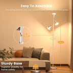 SIBRILLE 36W LED Tree Floor Lamp, Dimmable Tall Standing Lamp with Remote & Touch Control, 4 Color Temperatures Bright Floor Lamp, 3 Rotatable Light Modern Floor Lamps for Living Room Bedroom Office