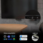 GoPresence Smart 4K Compact Video Conference Camera – Ultra HD 120° Wide Lens, AI Auto-Framing, Noise-Cancelling Mics, 20ft Pickup, Plug-and-Play USB for All Video Conference Platforms – Small Rooms