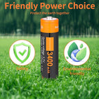 XONBDNOX 3400 mah High Capacity Rechargeable Battery Case 4 Pack-with for Toy Cars,Small Electronic,Devices,headlamps, flashlights, Cameras,etc.