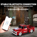 Vintage Pickup Truck Bluetooth Speaker, Retro Truck Model with HD Sound, Built-in Mic, LED Party Lights, TWS Dual Pairing, Multi-Interface Output, Portable Outdoor Speaker for Parties & Beach (RED)
