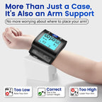 Blood Pressure Monitor Wrist Blood Pressure Cuff Automatic BP Machine with Backlit Display, 2x90 Memory, Voice Broadcast, Measurable Board Carrying Case and AAA Battery Bp Monitor(Black)