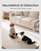 youkey Indoor Camera 2.5K, No Monthly Fees, Pan & Tilt, 360° Dog/Pet Camera for Home Security, 2.4/ 5GHz WiFi 6, Bluetooth Pairing, Human/Pet/Baby Crying Detection, Two-Way Audio, Night Vision