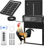 Sakerplus Automatic Chicken Coop Door Solar Powered, Automatic Chicken Door with Timer, Light Sensor, 4 Modes and LCD Display, Aluminum Alloy Auto Chicken Door, Anti-Pinch & Weather Proof