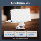 SmallRig M3 Magnetic Selfie Phone Light with Clip, 120 LEDs 2000mAh Rechargeable, 2700K-6500K, Portable Content Creators Fill Light for Video Recording, for iPhone/Laptop/Camera/Webcam (White) - 5640