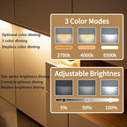 THLIFURE Black Plug in Under Cabinet Light bar with Motion Sensor, Dimmable, Remote Control,Color and Brightness Adjustable, Magnet LED Strip Lights for Kitchen, Workbench, and Closet 3 Pack