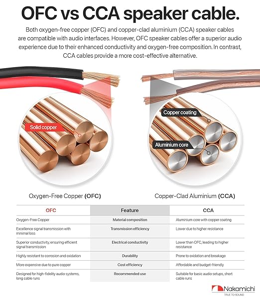 Nakamichi 14/2 (100-Foot) in-Wall & Direct Burial (UL CL2 CL3 Rated) Oxygen-Free Copper (OFC) 2-Conductor Speaker Cable Wire, Outdoor In-Ground, in-Ceiling, Riser, Black (14AWG / 100ft / 30.48m)