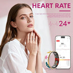 Smart Ring Health Tracker, Men & Women, Featuring a Heart Rate Monitor, Sleep Tracker, 8 Exercise Modes, Step Counter, IP68 Waterproof (White, 8)