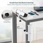 Tecmojo Desk Clamp Power Strip 5 Outlet with 2 USB A and 4 USB C Ports, 6 ft Cord, Desk Outlet Station Fit 1.6" Tabletop Edge,Over Loading Protection,ETL Listed,White