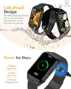 ChronArk Fitness Tracker Watch for Women Men, Step Counter Compatible with iPhone Android, IP68 Waterproof Activity Tracker with Sleep Monitor, 110+ Sports Pedometer (Minimalist, ObsidianBlack, 1.57)