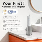 Bitvae Water Dental Flosser for Teeth, Rechargeable Water Teeth Cleaner Picks, 3 Modes 5 Intensities, IPX7 Waterproof, Oral Irrigator USB Cordless Water Dental Picks for Cleaning - Frost White