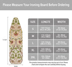 ZCFYGDX William Morris Art Ironing Board Covers,Stain Resistant & Anti-Scorch Elastic Edges Nylon Buckle Straps Hook & Loop Fastener Strap,Easy Install of Protective Decorative Cover 14x45 Inch