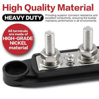 Tuijodaix 300A Bus Bar 5 Post 12V-48V DC Power Distribution Block,5 * 5/16"(M8) Battery Terminal Studs with Cover and Wire Lugs for Wiring,Automotive,Marine,Battery busbar (Red&Black)