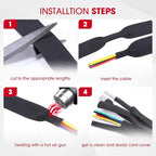 Sonoreboom 2 in 1 Heat Shrink Braided Sleeving Fabric Tubing-Ideal fit Irregular Shape Hose/Cable/Wire (1-3/8"(34mm), 32FT)