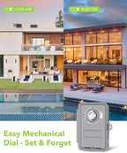 BN-LINK Pool Pump Timer, Outdoor Mechanical Timer Box, Heavy Duty 24 Hour Programmable, 2HP 40A Max, 120, 240, 277 VAC, for Pool Pump, Water Heater, Fans, SPA, ETL Listed