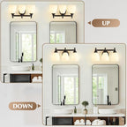 EJIAXIN Vanity Lights for Bathroom, 3-Light Modern Vanity Light Over Mirror Black Bathroom Light Fixture Bedroom Wall Sconces Lighting for Living Room Cabinet