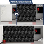 20 Pack 3D Textured Wall Panels – 12x12'' PVC Wall Coverings – Easy Install, Waterproof – Modern Accent Wall Decor for Living Room, Bedroom, Game Room – Covers 20 Sq.Ft.